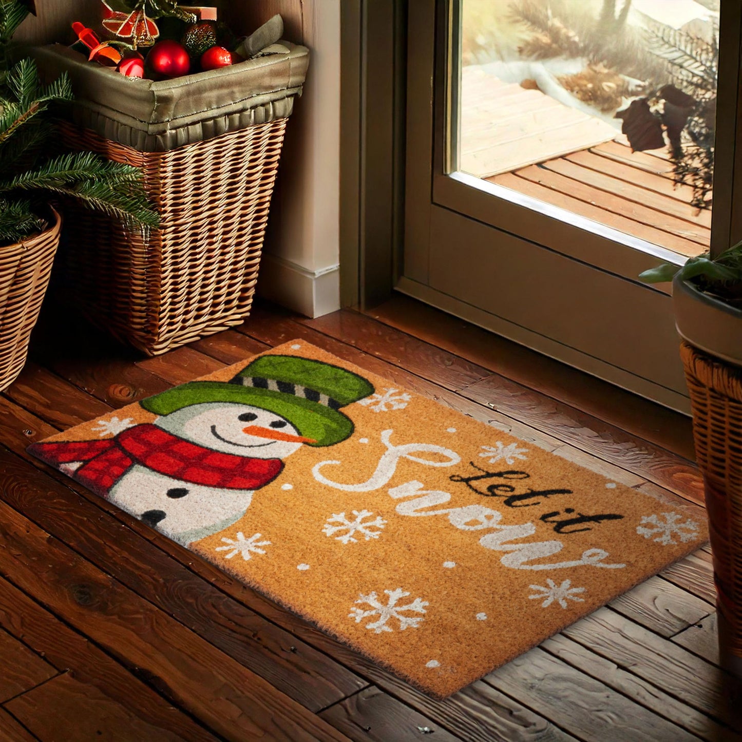Weihnachtsfussmatte Let It Snow, Let It Snow - Schneemann
