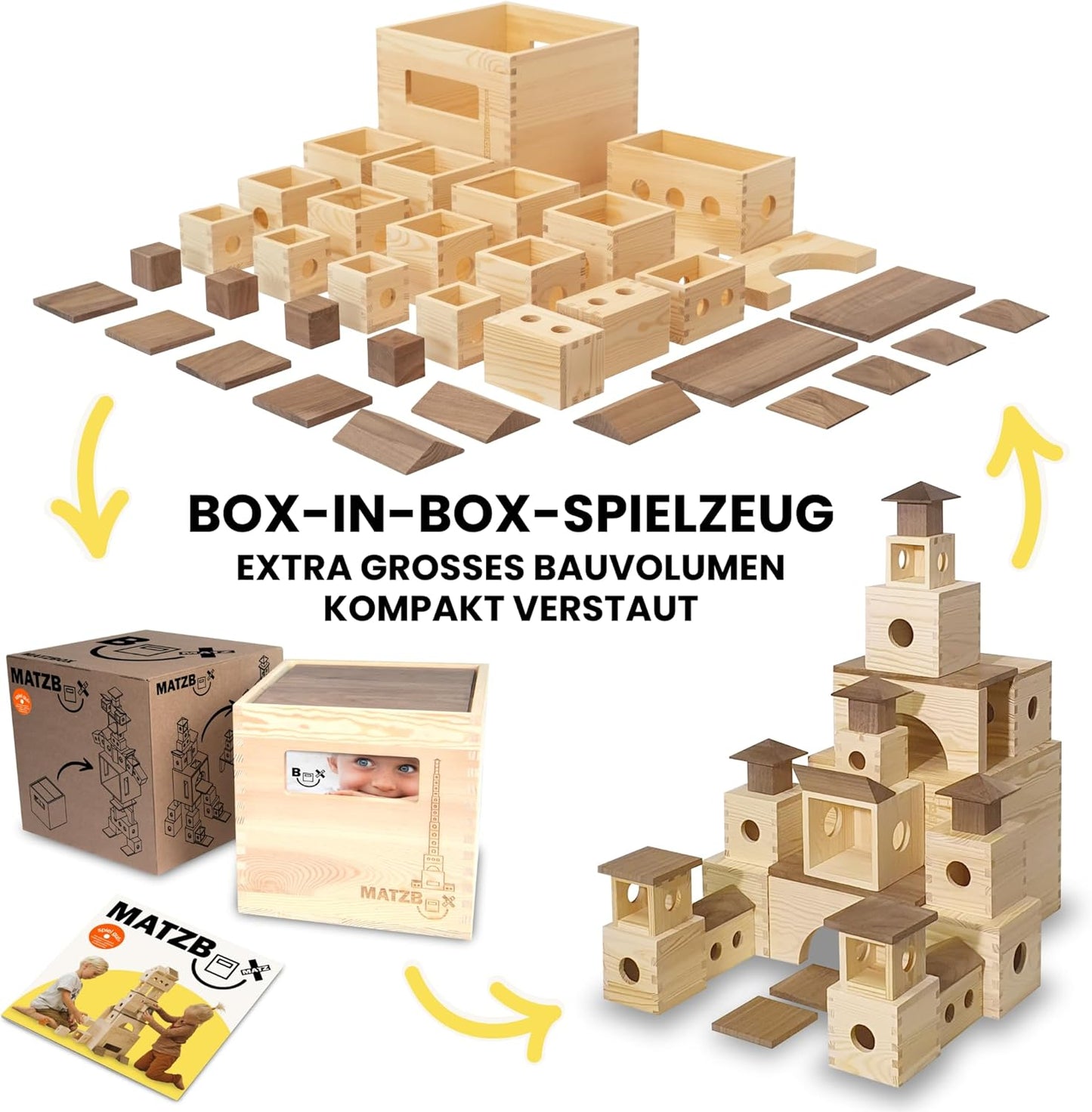 36-teiliges Holzbausteine-Set