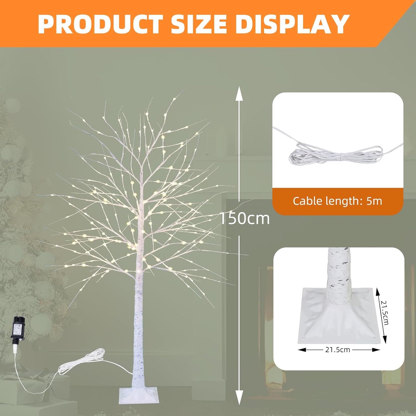 LED-Birkenbaum, 150CM 180LED Birch