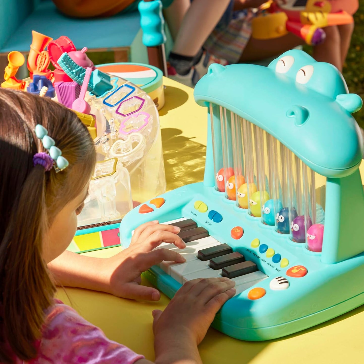 Hippo Spielzeugkeyboard mit Lichtern und Liedern, Hippo Keyboard