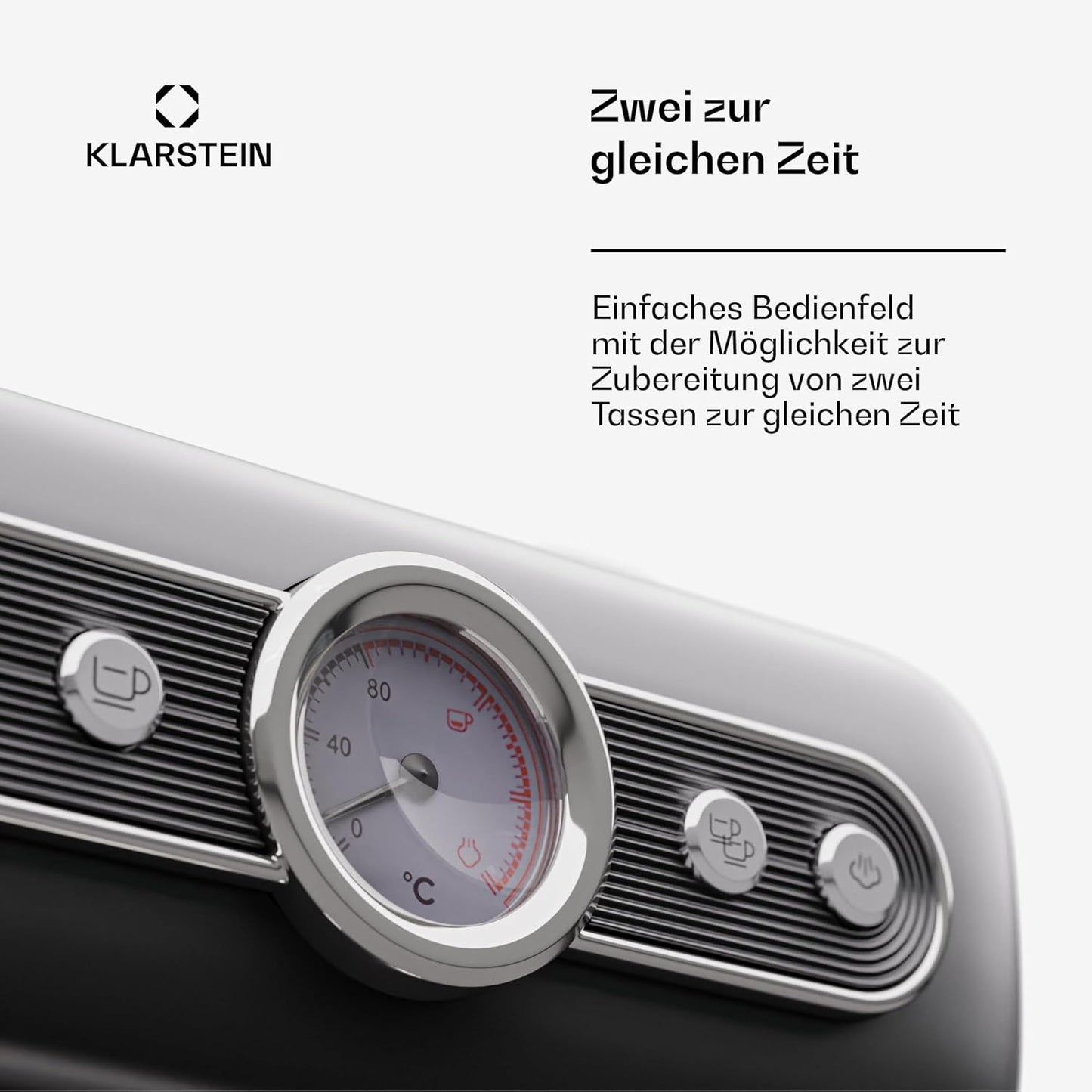 Retro Espressomaschine mit Milchaufschäumer, Espressionata evo Schwarz