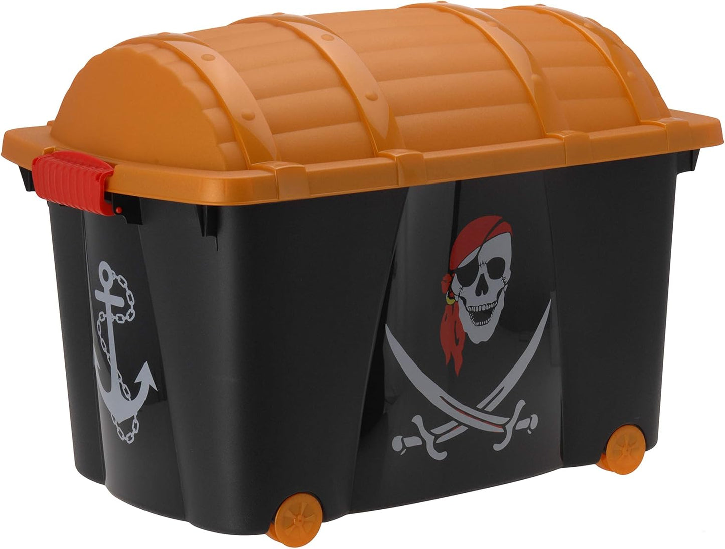 Aufbewahrungsbox mit Rollen und Deckel - Piraten Design, Pirat