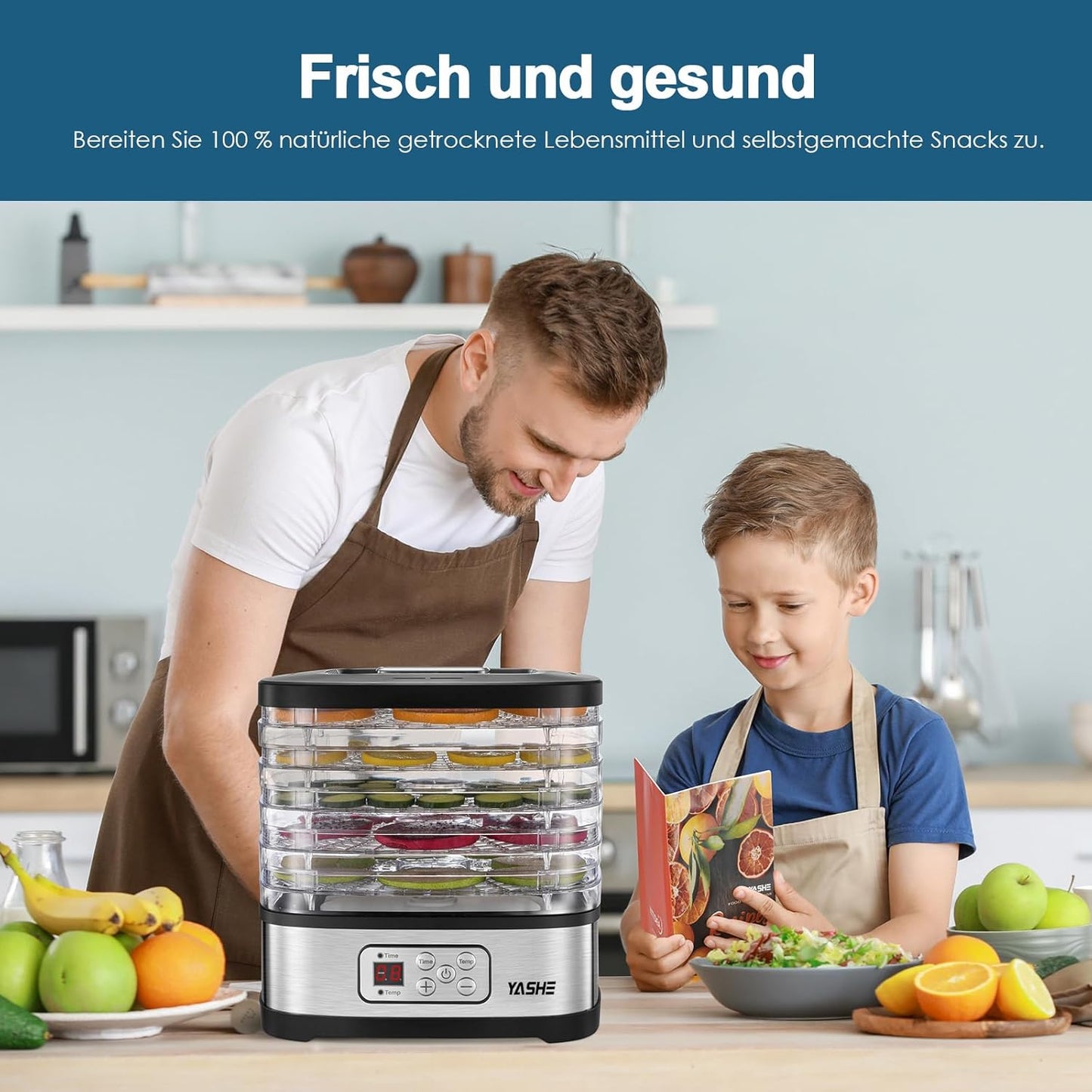 Dörrautomat GGJ-261B, Elektronische Steuerung 5 BPA-frei Tabletts