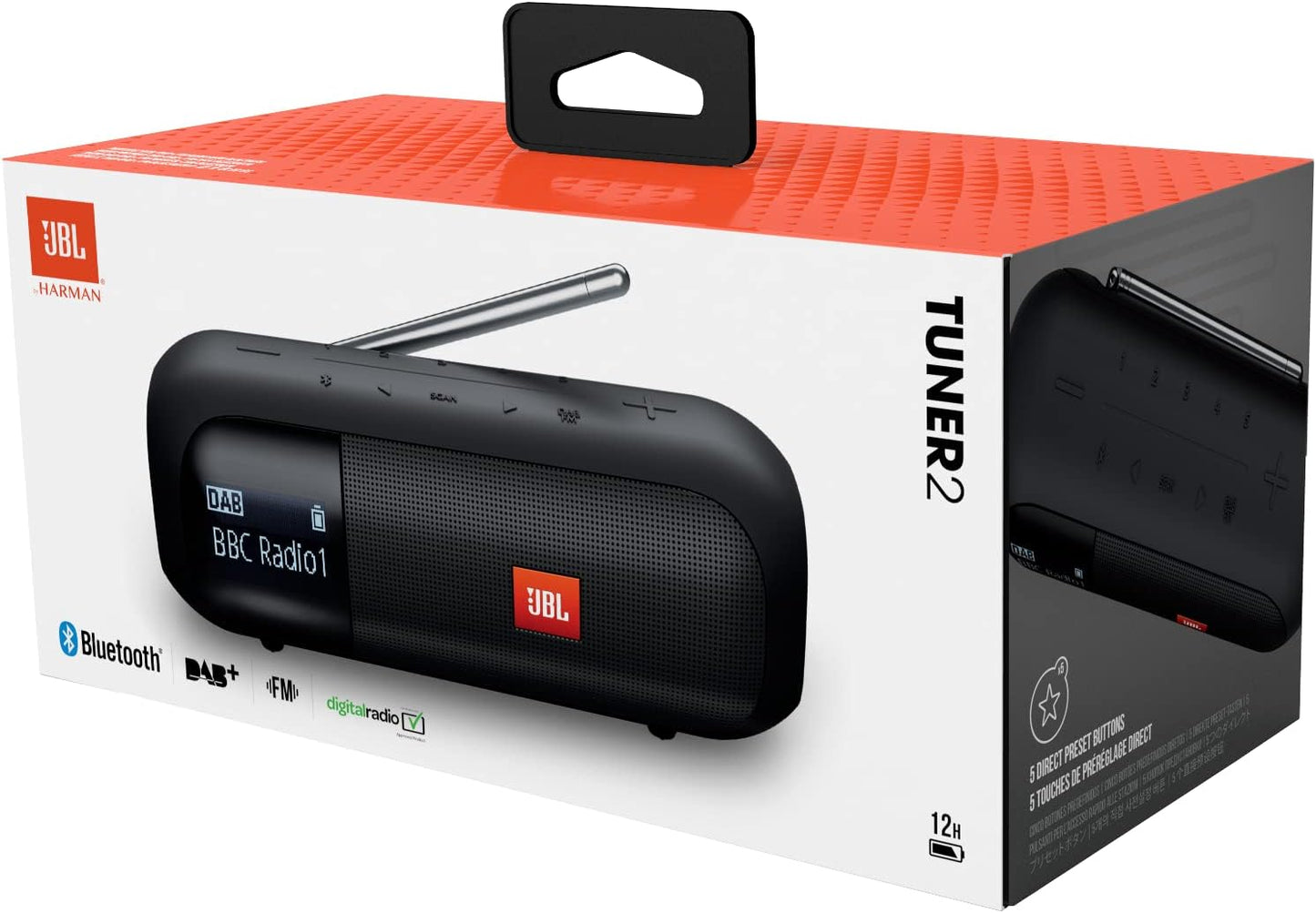 Tuner 2 Bluetooth-Lautsprecher mit DAB+, Schwarz