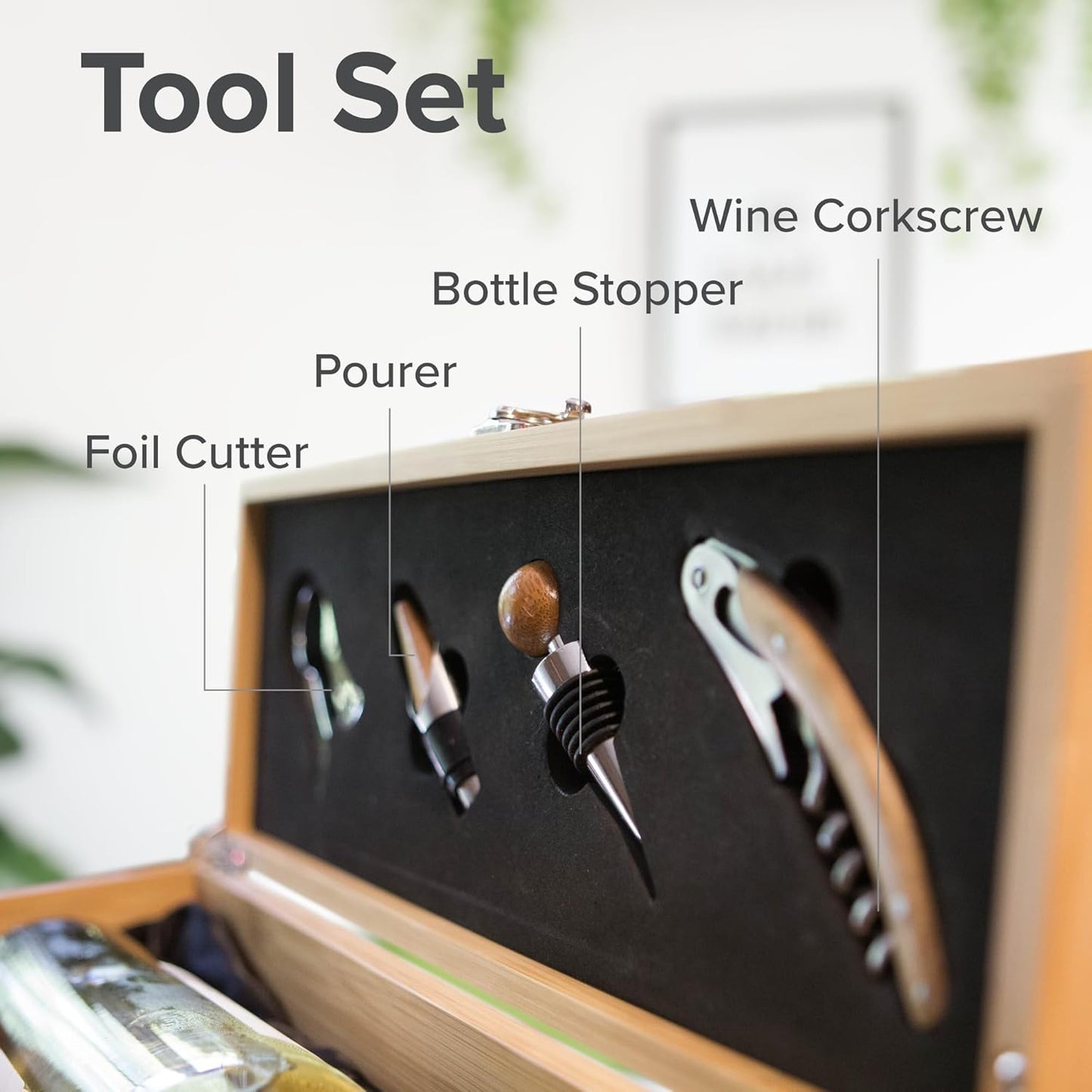 Wein-Geschenkbox mit Sommelier Set, Weinkiste
