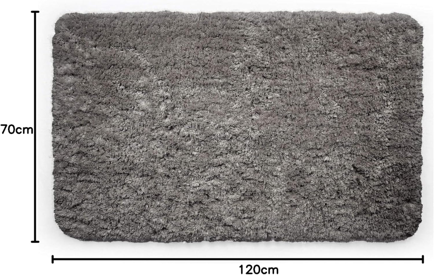 Rutschfeste Badematte, Fussbodenheizung geeignet, 70 x 120 cm, 70 x 120 cm Anthrazit