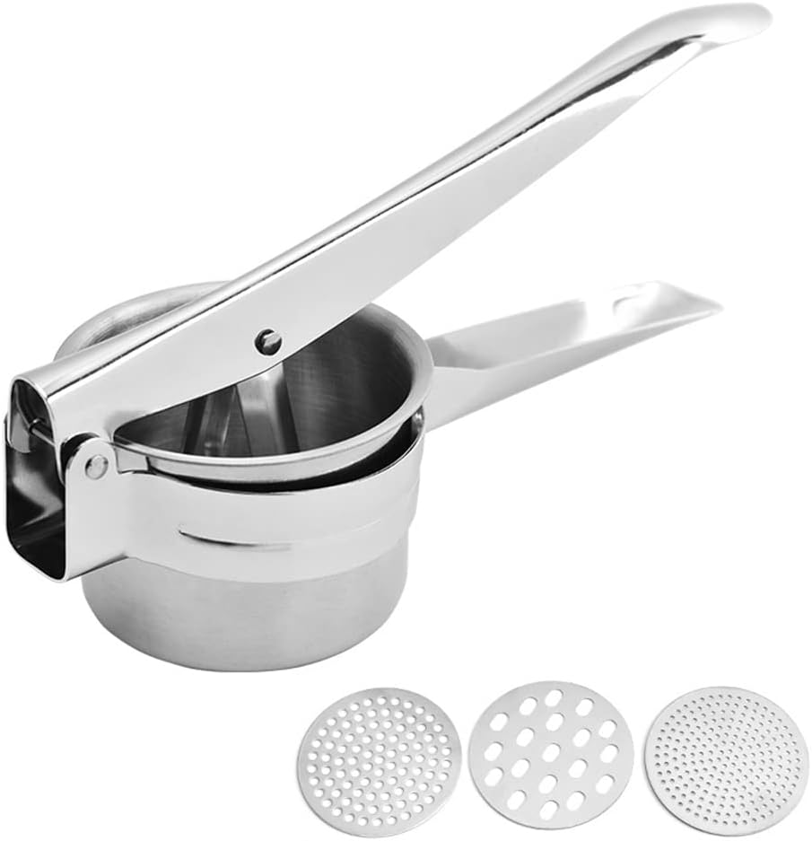 Kartoffelpresse mit 3 austauschbaren Scheiben