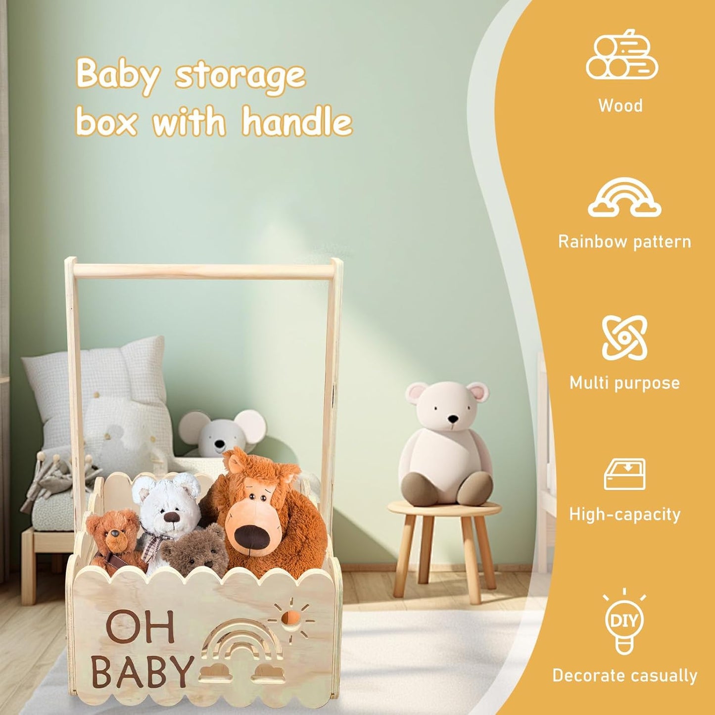 Babygeschenkkorb mit Kleiderbügeln und Kleiderstange