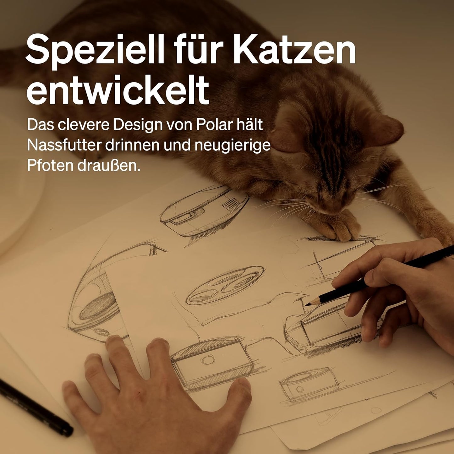 Futterautomat für Katzen, Weiß