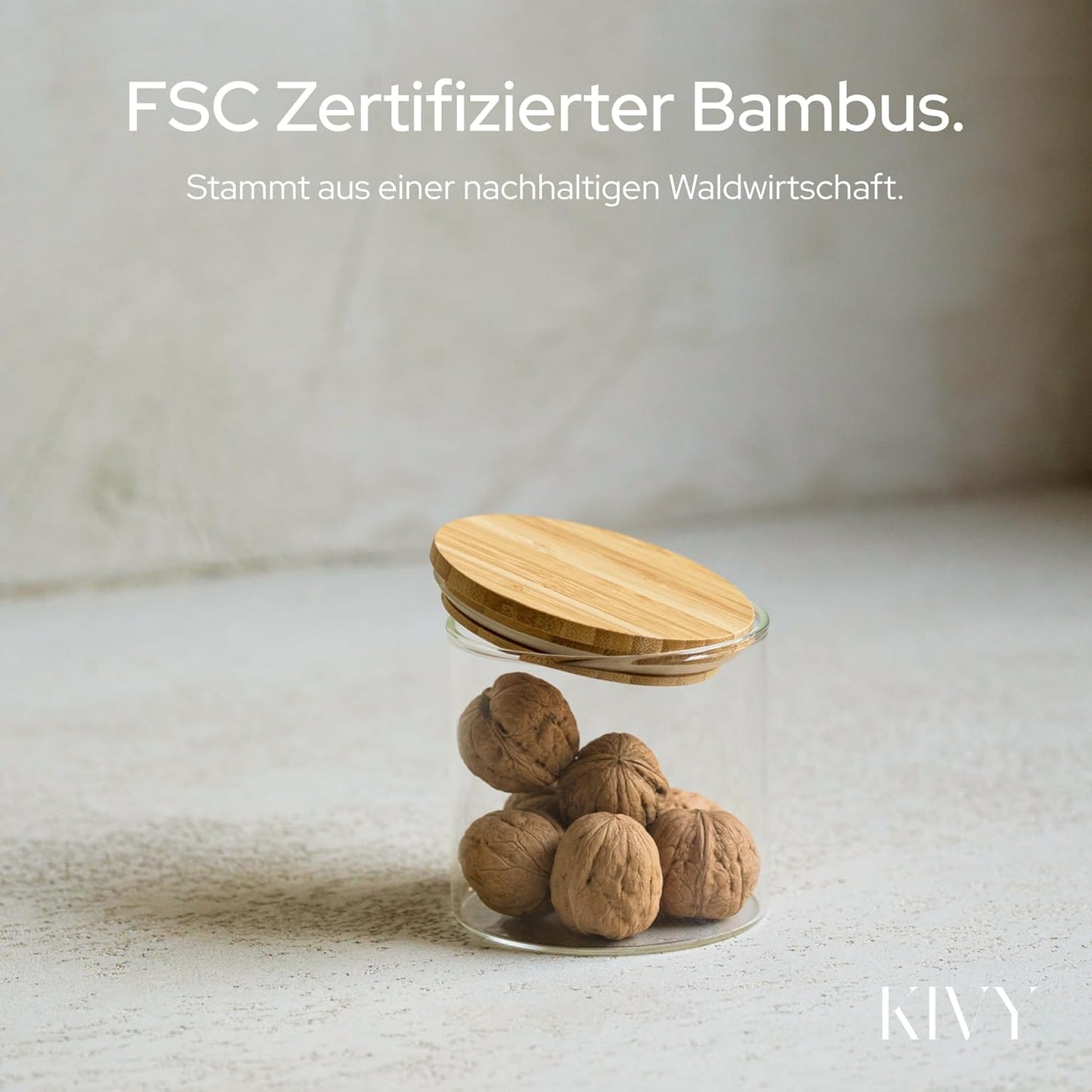 Vorratsgläser-Set mit Bambusdeckel, 4x 600ml