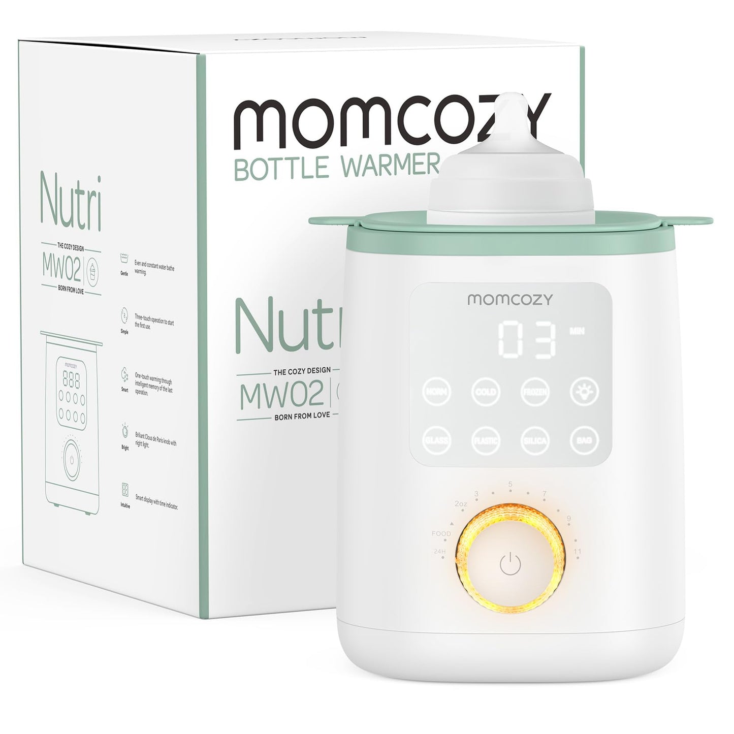 Nutri-Flaschenwärmer MW02 mit Nachtlicht und Schnellaufheizung