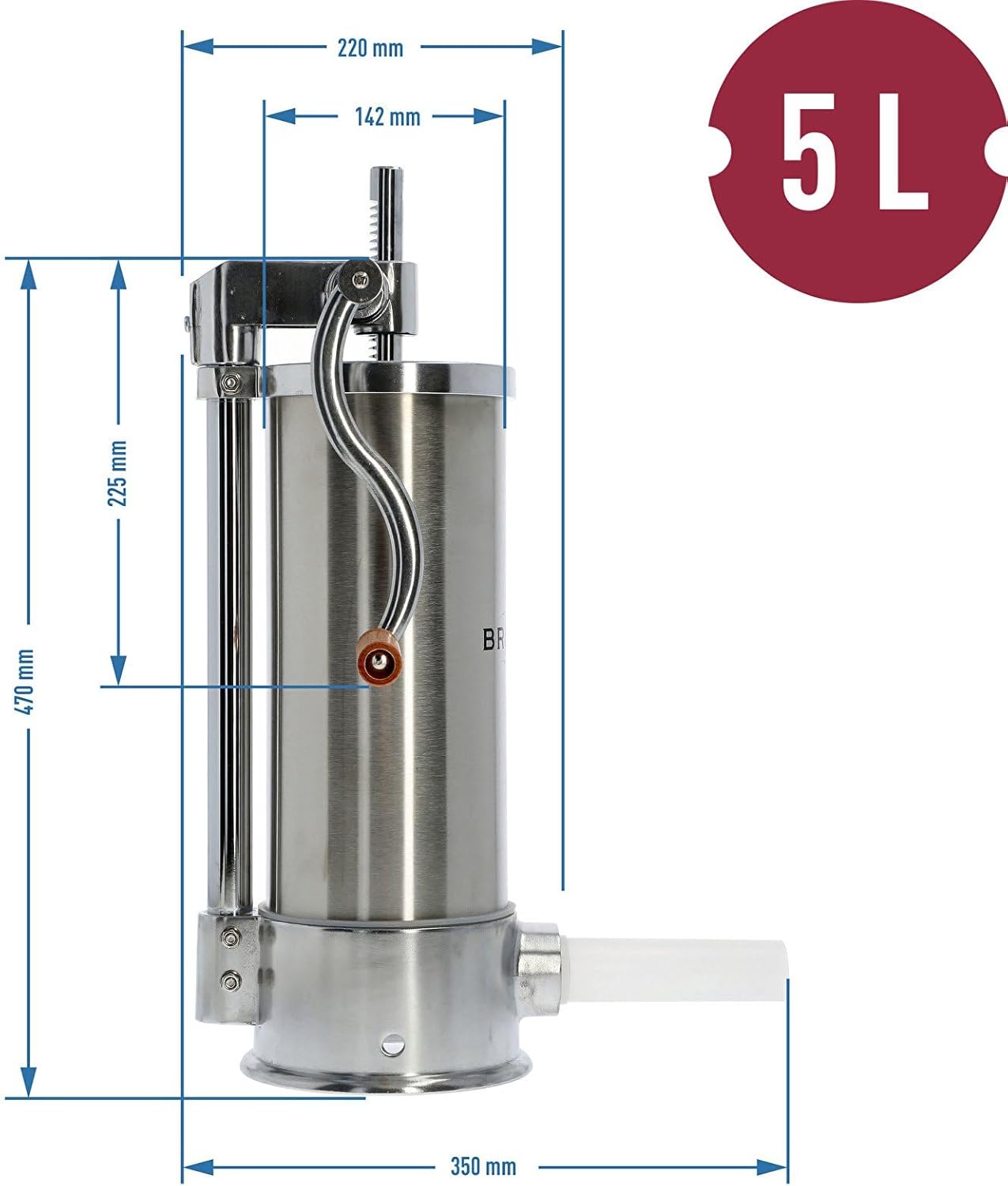 Manuelle Wurstfüllmaschine, Vertikaler 5 kg Edelstahl