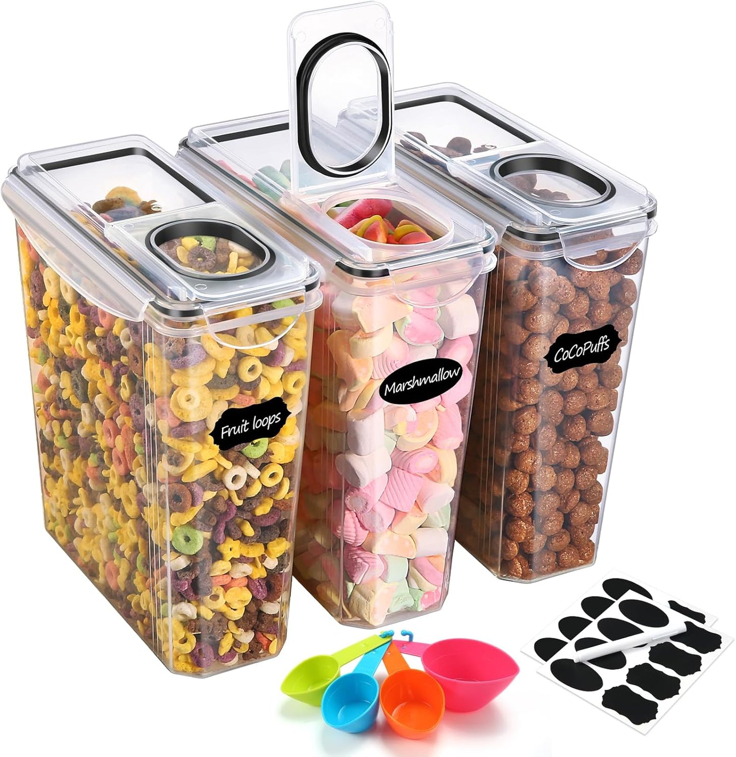 3-teiliges Vorratsdosen-Set für Müsli, Getreide, inkl. Zubehör, YH-308-3PCS