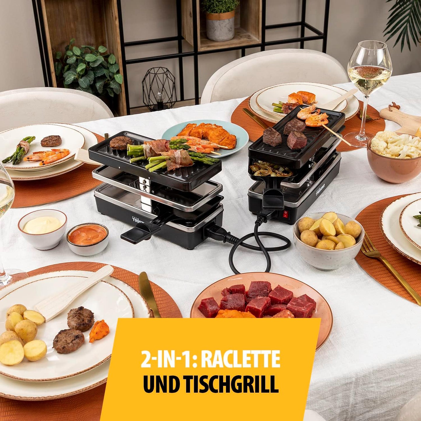 Erweiterbares Raclette Set RA-2742 für 4 Personen, 4 Personen