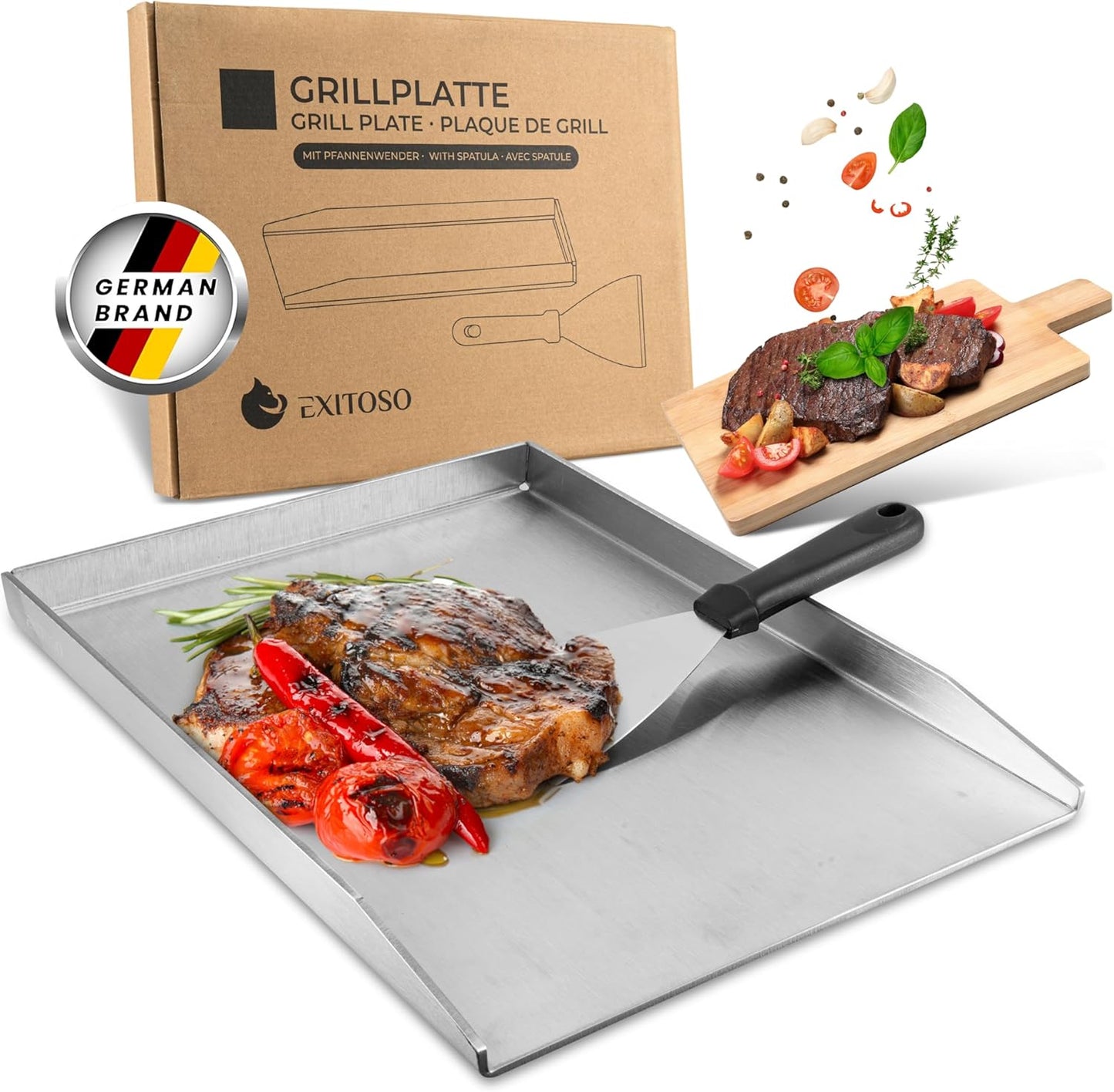 Grillplatte mit Grillspachtel