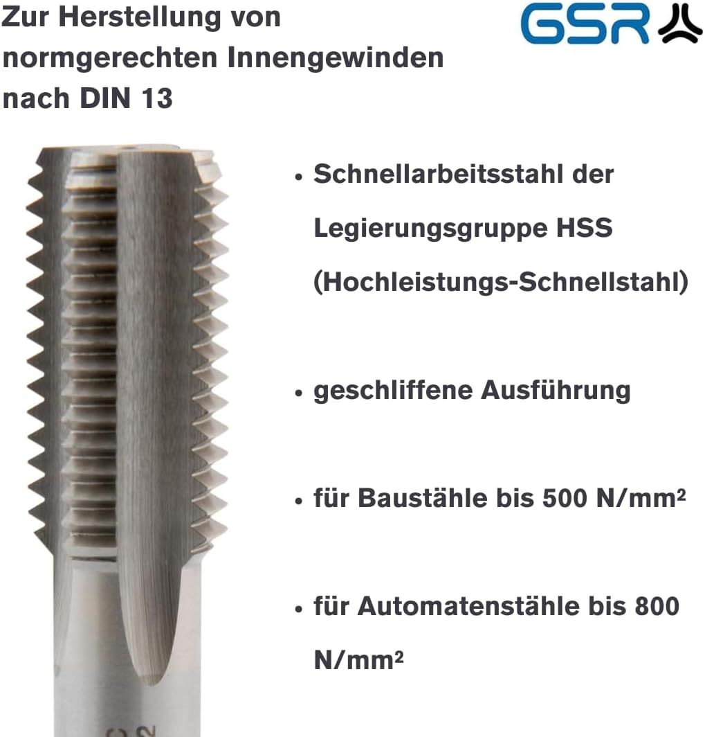 00105270 Gewindebohrer-Satz M16, Hochgeschwindigkeitsstahl, M16