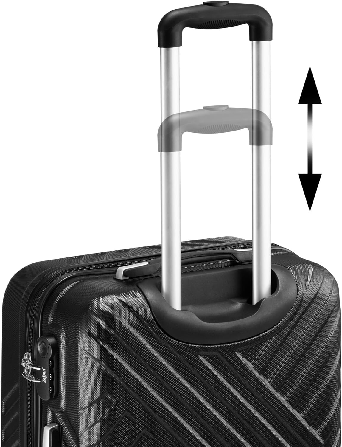 3-teiliges Hartschalenkoffer-Set, Schwarz