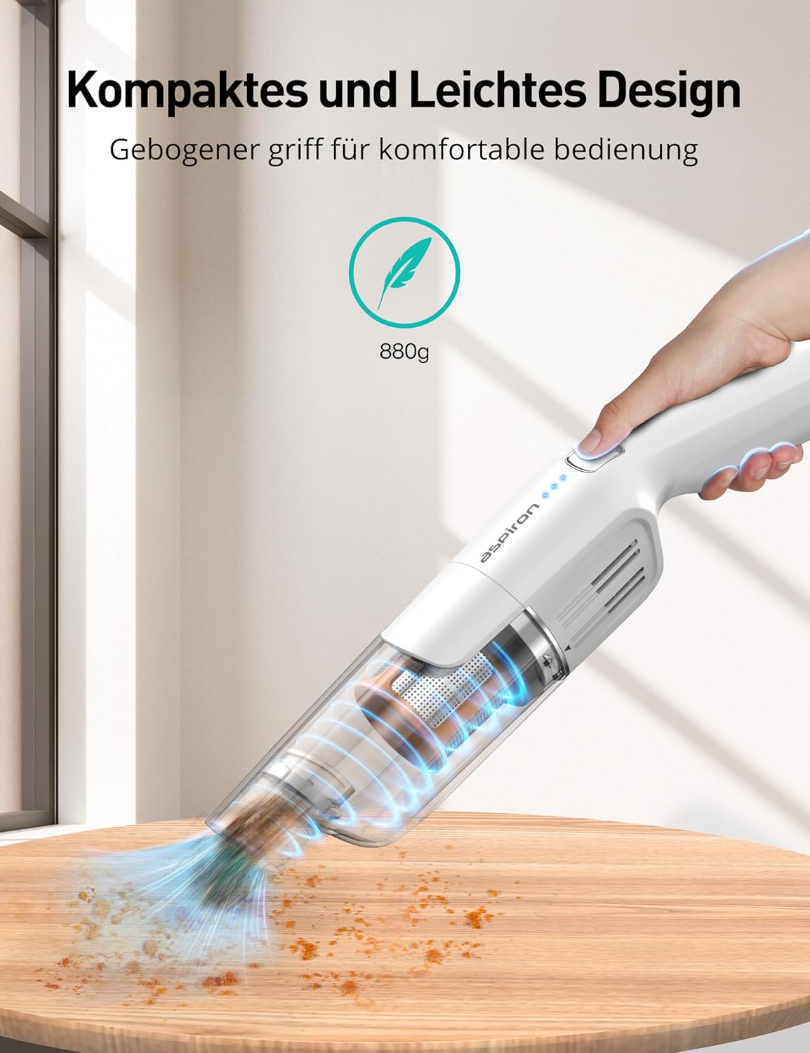 Kabelloser Handstaubsauger, Weiss