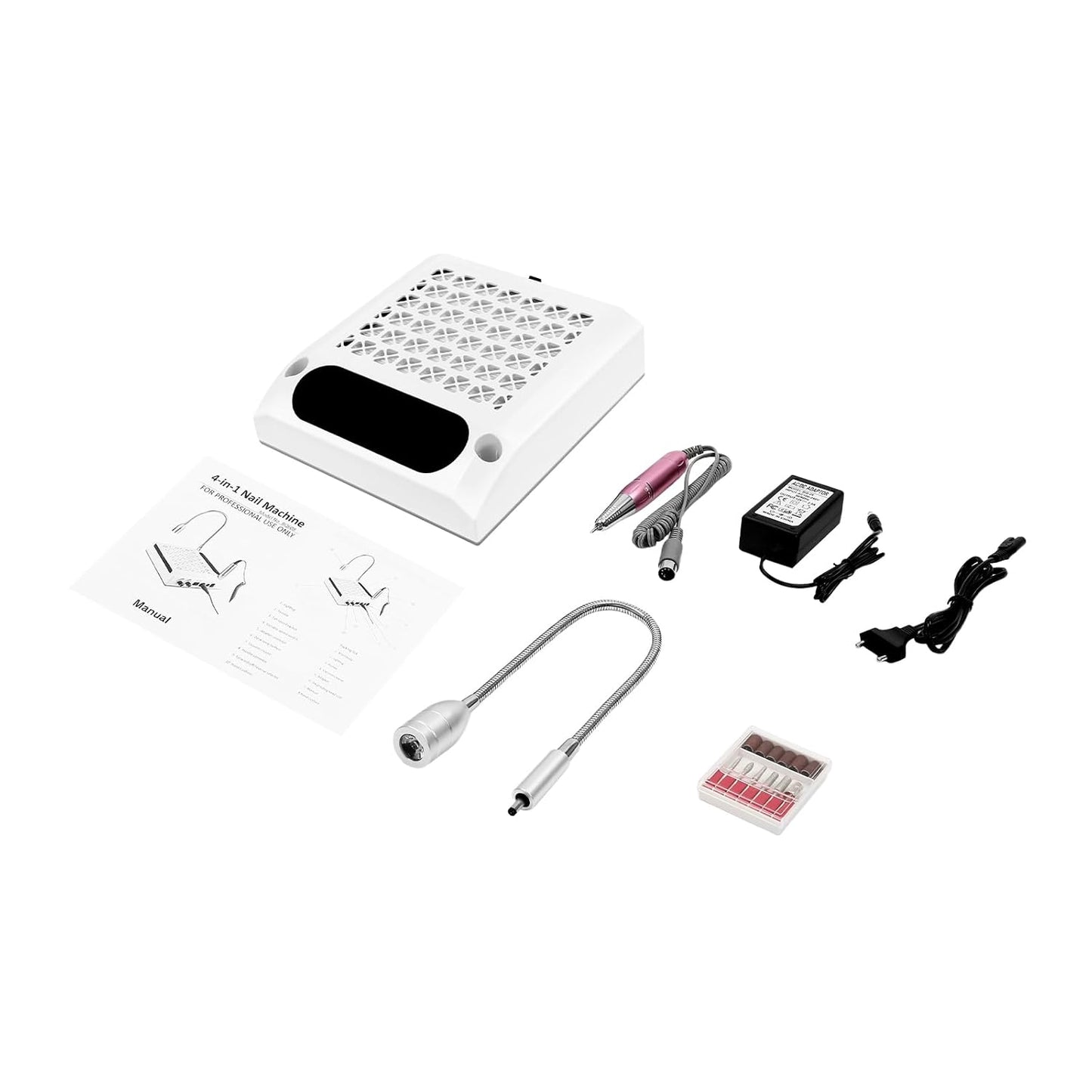 4 in 1 Profi-Nagelfräse mit Staubsauger & LED