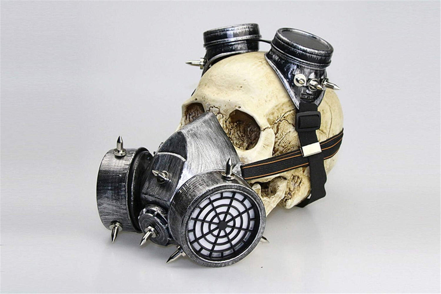 Steampunk Schädelmaske, Silber