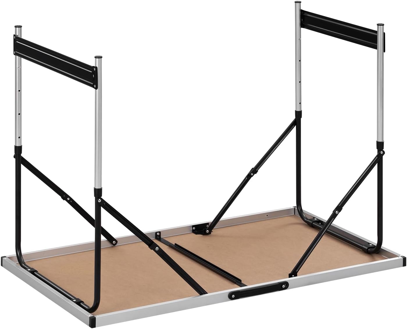 Höhenverstellbarer Alu-Campingtisch, 100x60 cm, 100 x 60 cm Eiche