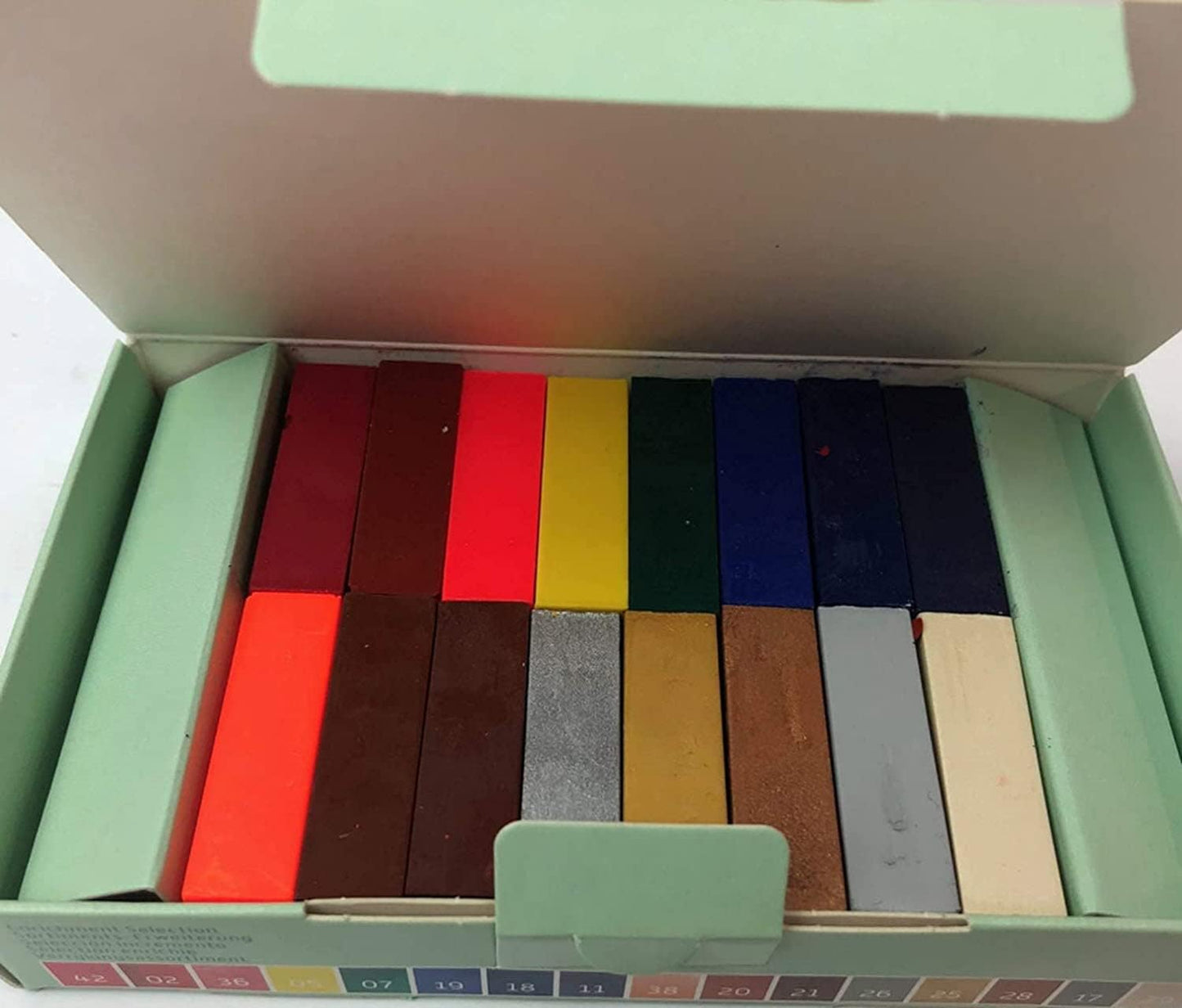 Wachsblock-Set für Enkaustik (16 Stück), Blau, Gold, Grau, Silber