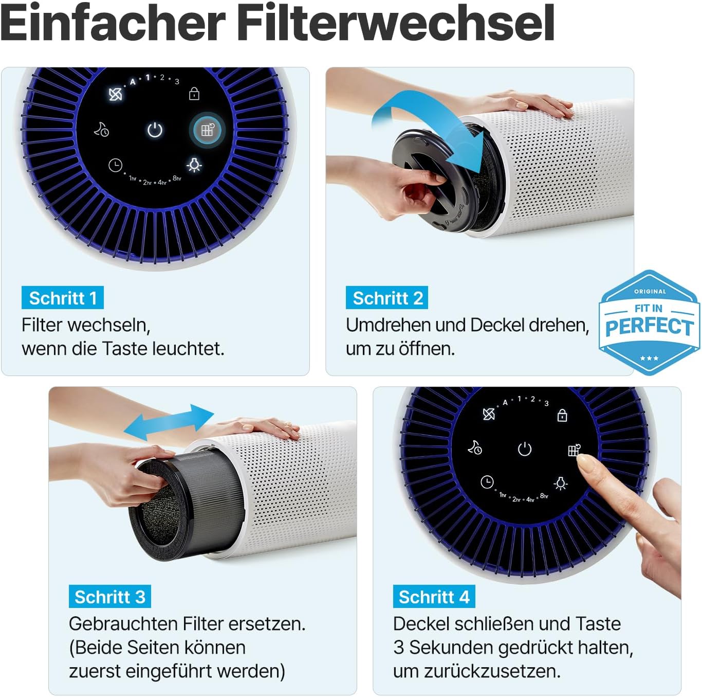 3-in-1 Ersatzfilter für Airmega 50 Luftreiniger, Luftfilter Airmega 50