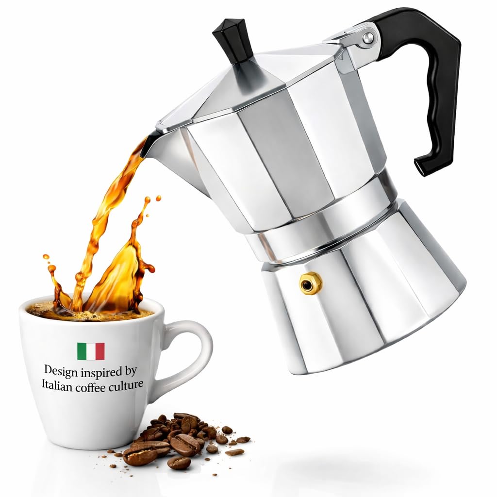 Espressokocher Mokkakanne für Herd & Camping (6 Tassen), 9 Tassen
