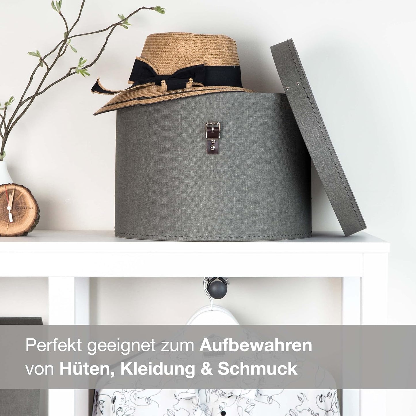2 x Aufbewahrungsboxen mit Deckel, Grau