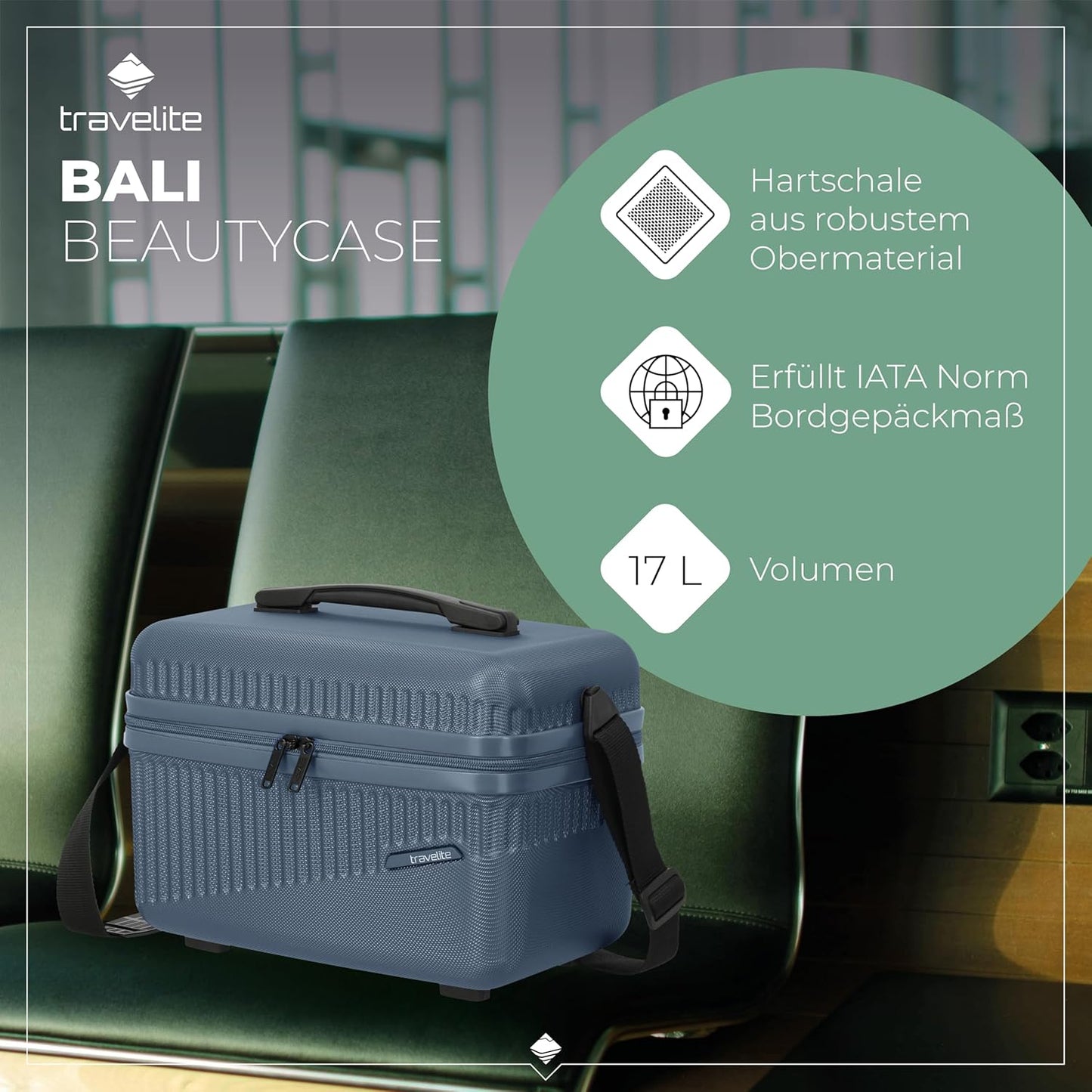 Beautycase Hartschale mit Organizerfunktion (36 cm), Blau Beautycase (36 cm)
