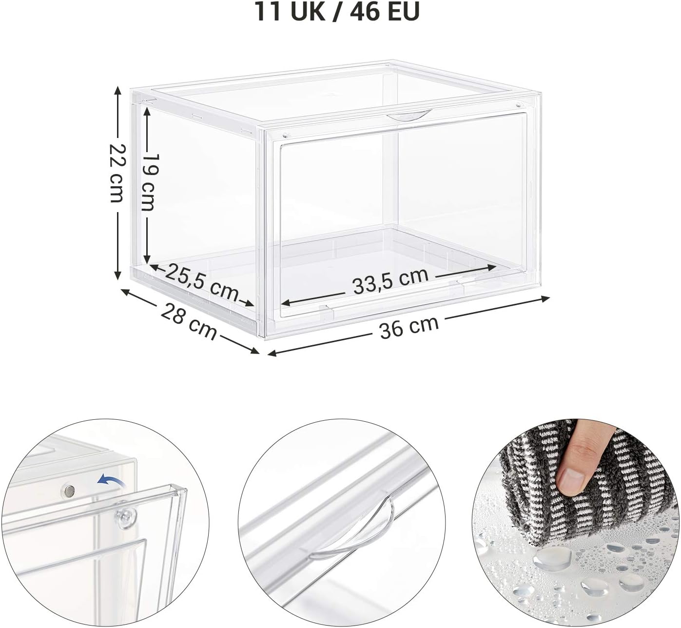 Stapelbare Schuhboxen Chicago, 6er-Set, Transparent 6er Set