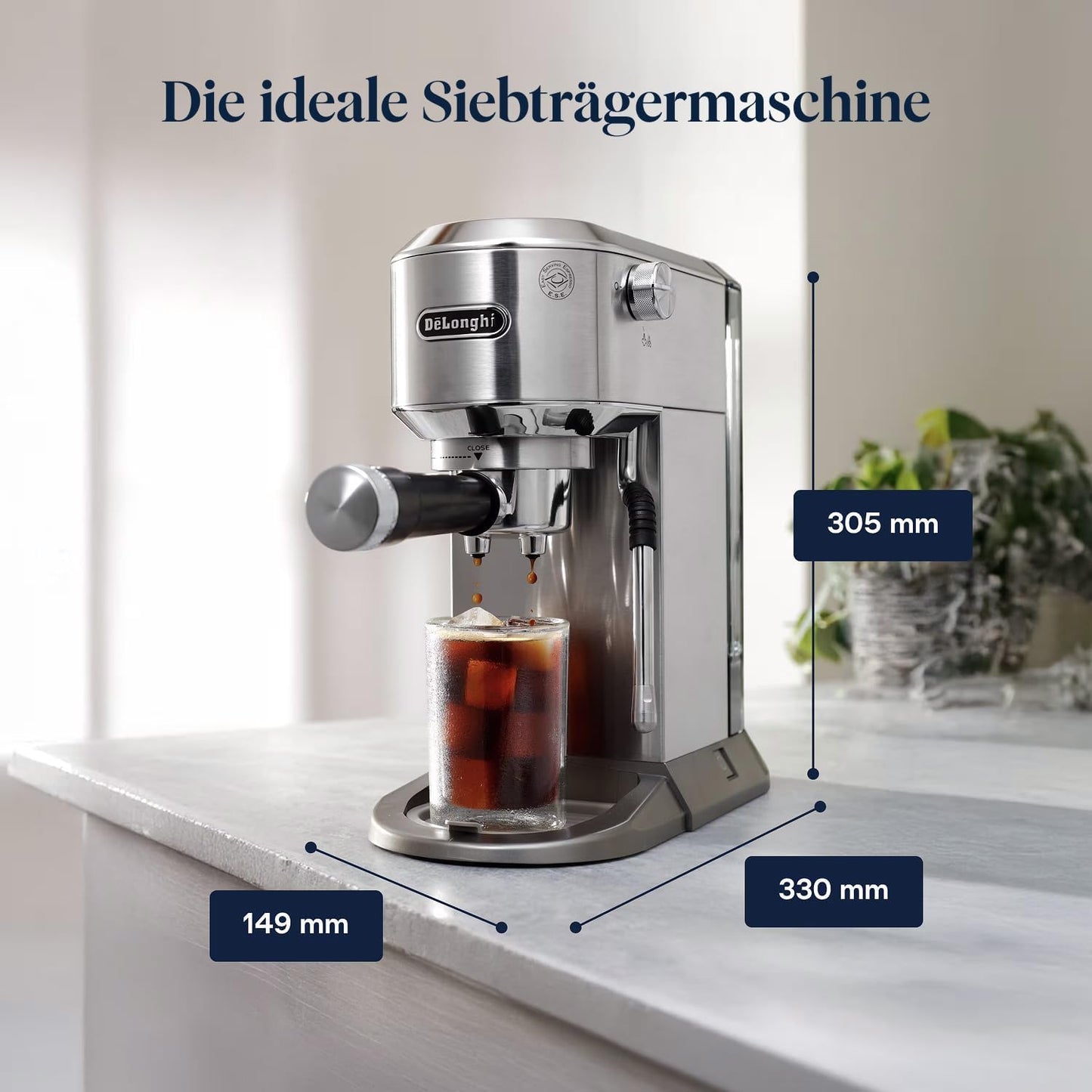 Siebträgermaschine Dedica Duo EC890.M, Metall Dedica 2025 mit Cold Brew