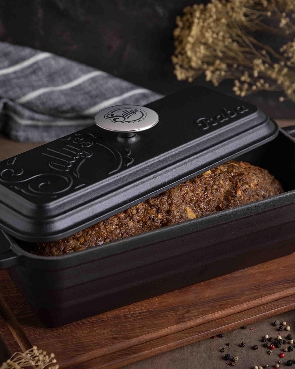 Brotbackform Baba aus Gusseisen, Carbon Black