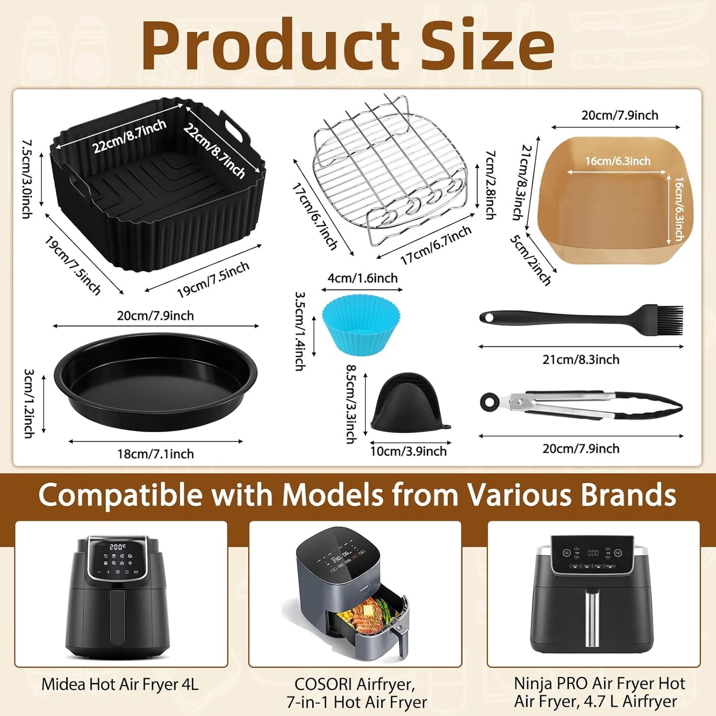 12-teiliges Airfryer Zubehör-Set für Philips Airfryer 2000 Series