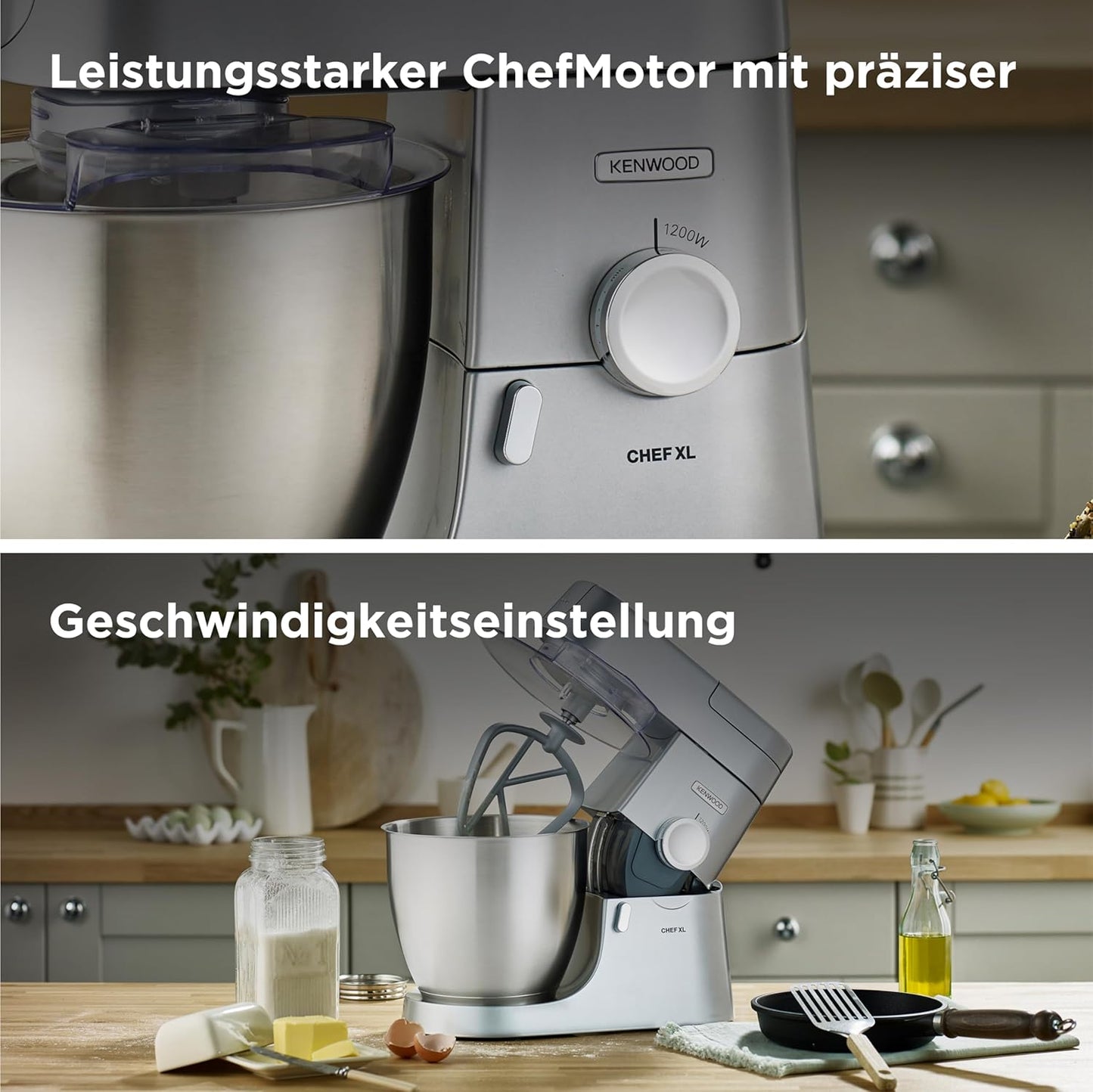 Chef XL KVL4100S Küchenmaschine, silberne 6,7L Schüssel