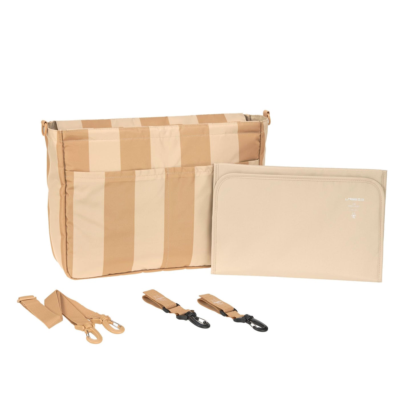 Kinderwagenorganizer MIX Multi mit Schultergurt und Befestigung, Beige