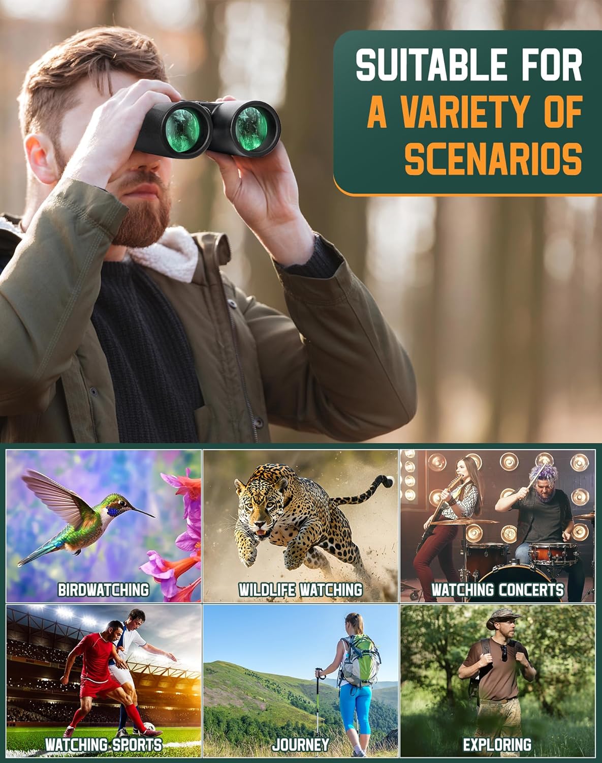 BAK-4 Fernglas 10x42 für Vogelbeobachtung & Safari
