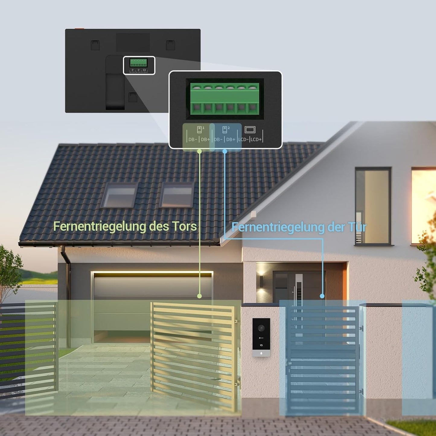 HP5 WLAN Video-Türsprechanlage mit 7-Zoll-Touchscreen, Black