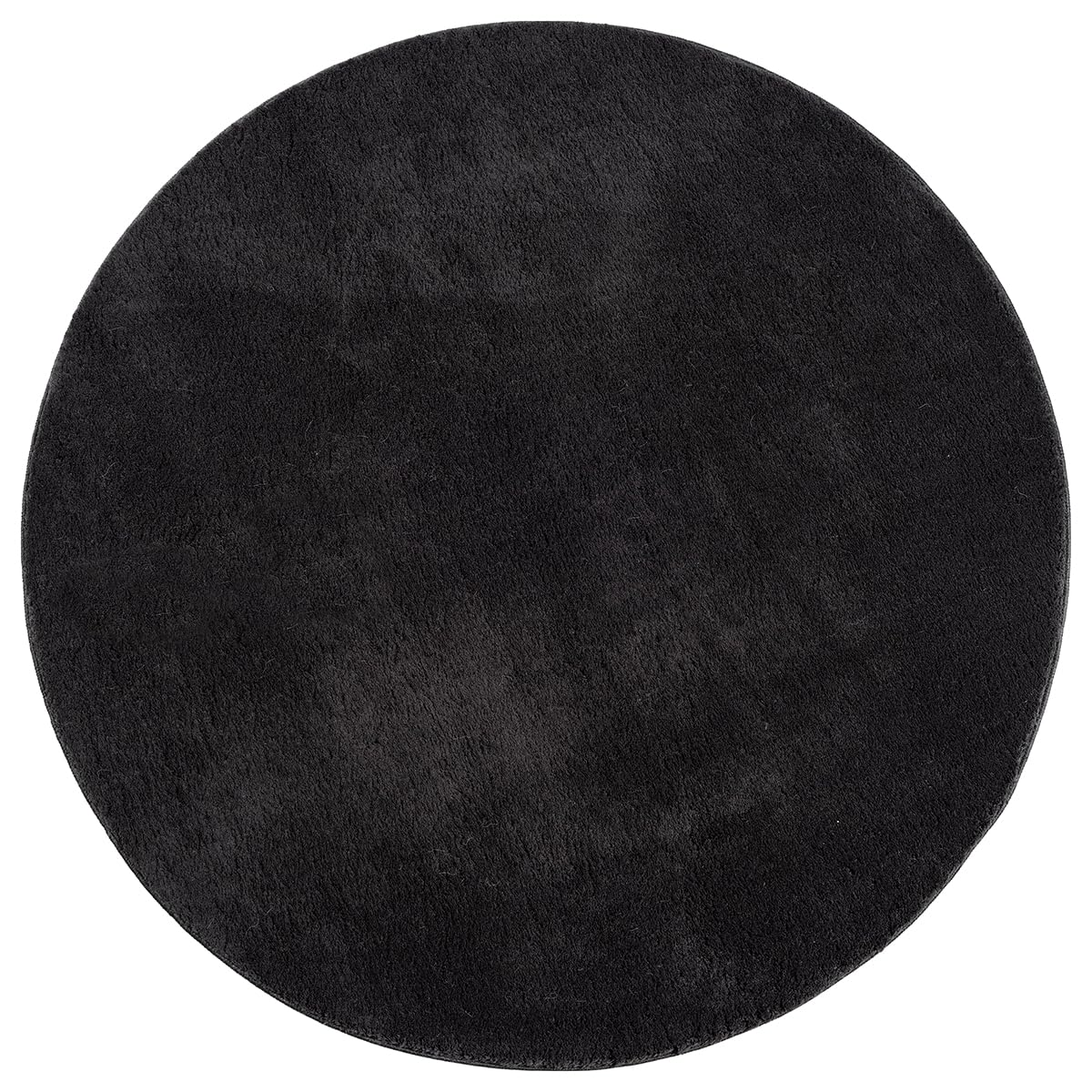 Relax Badezimmerteppich, rutschfest, flauschig und waschbar, 120 cm Rund Schwarz