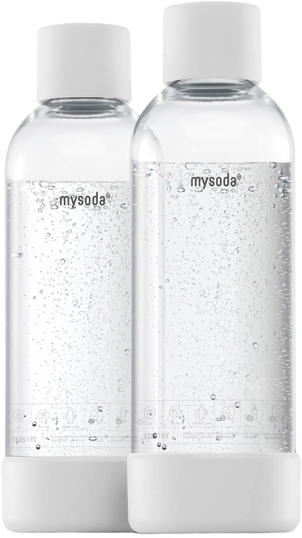 Wasserflasche für Wassersprudler, 2x1L, Weiss 1000 ml