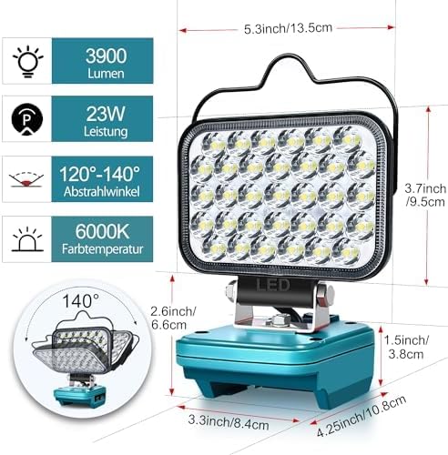 Kabellose LED Arbeitsleuchte, Blau