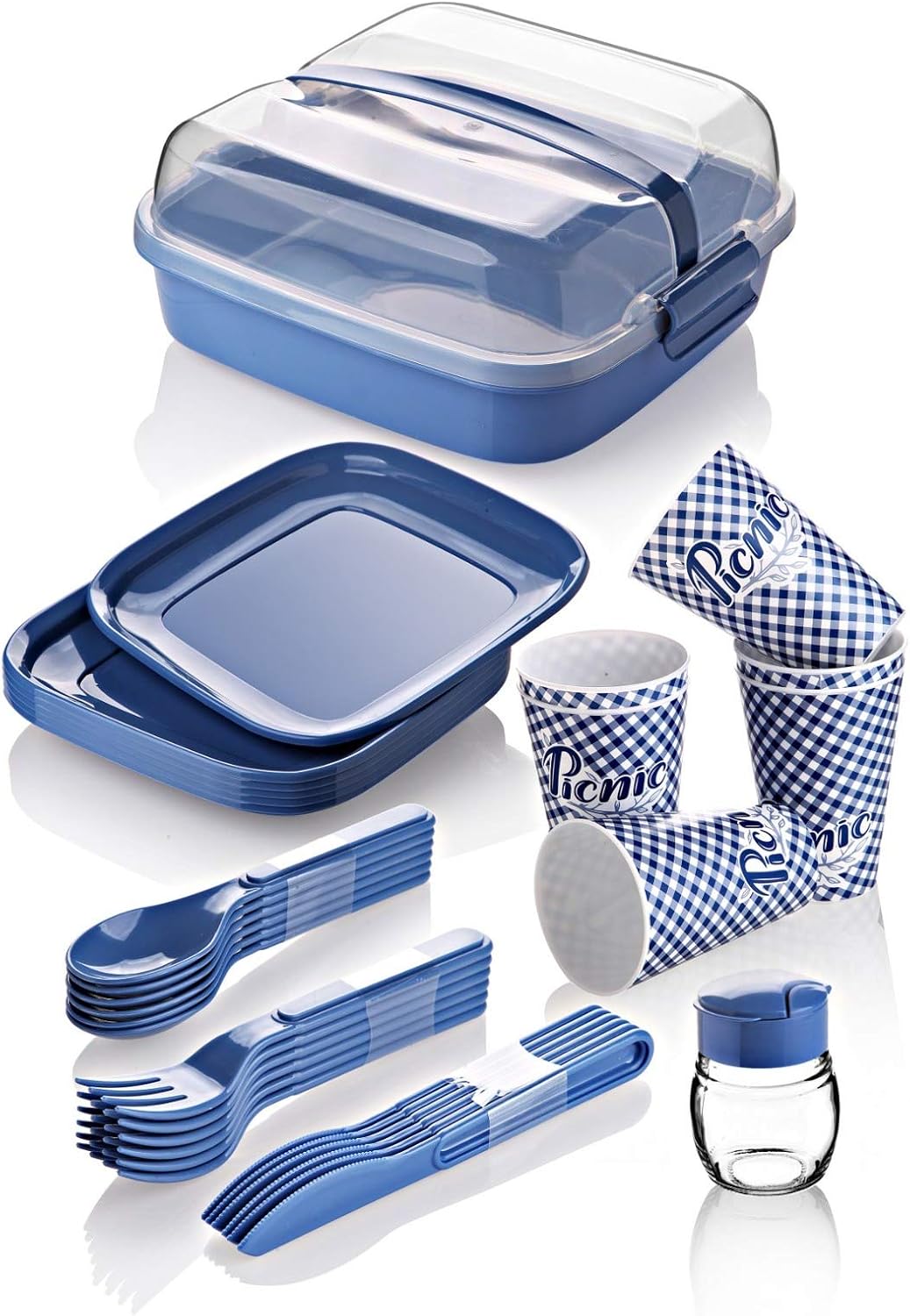 Picknickset für 6 Personen, Blau