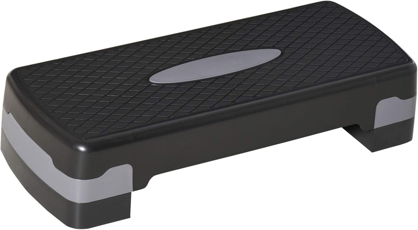 Höhenverstellbarer Aerobic Stepper, Schwarz+Grau