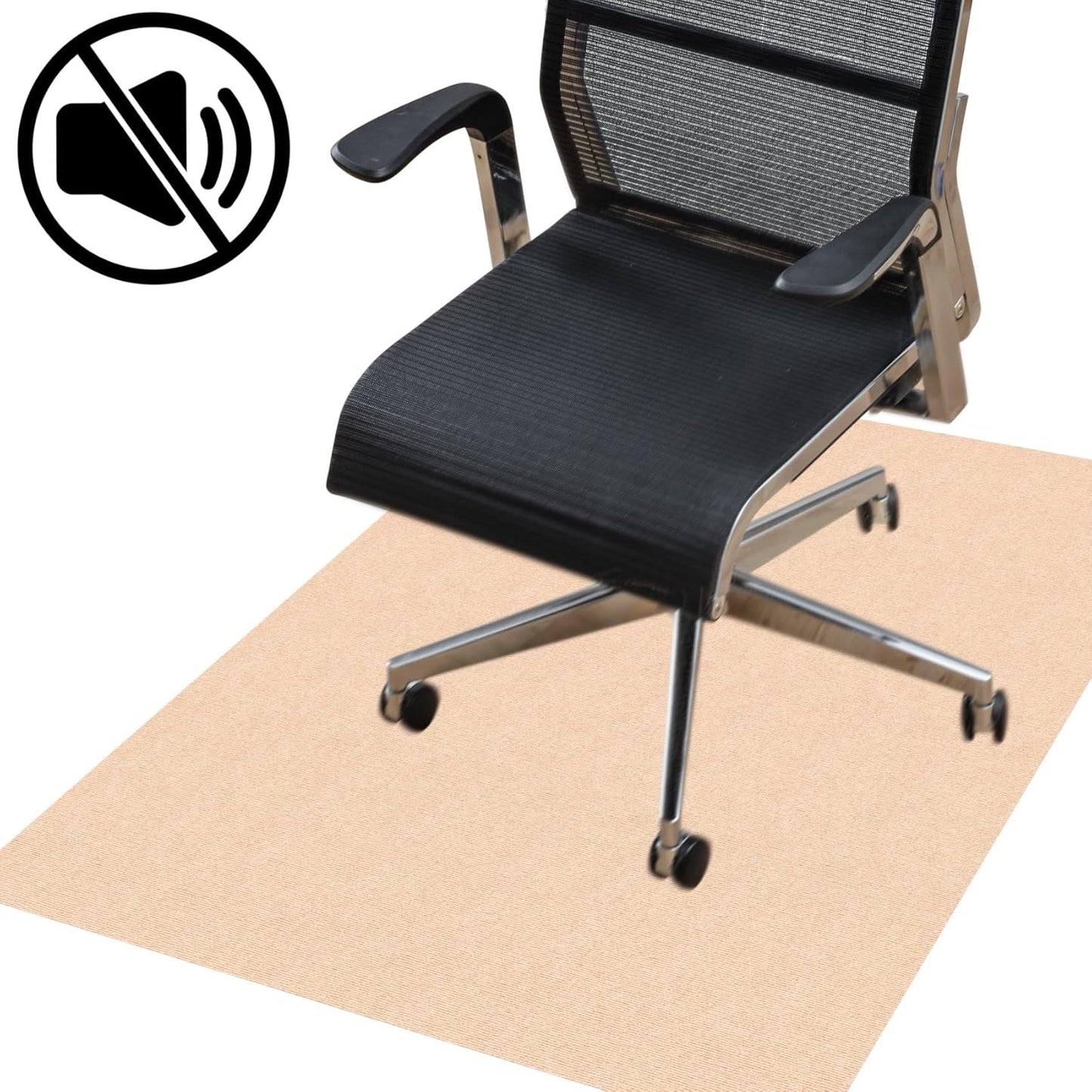 Selbsthaftende Bodenschutzmatte für Bürostuhl, 150 x 200 cm Creme