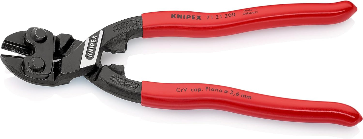 Kompakt-Bolzenschneider CoBolt, Griffe mit Kunststoff überzogen, Rot;  20° gewinkelter Kopf; 200mm
