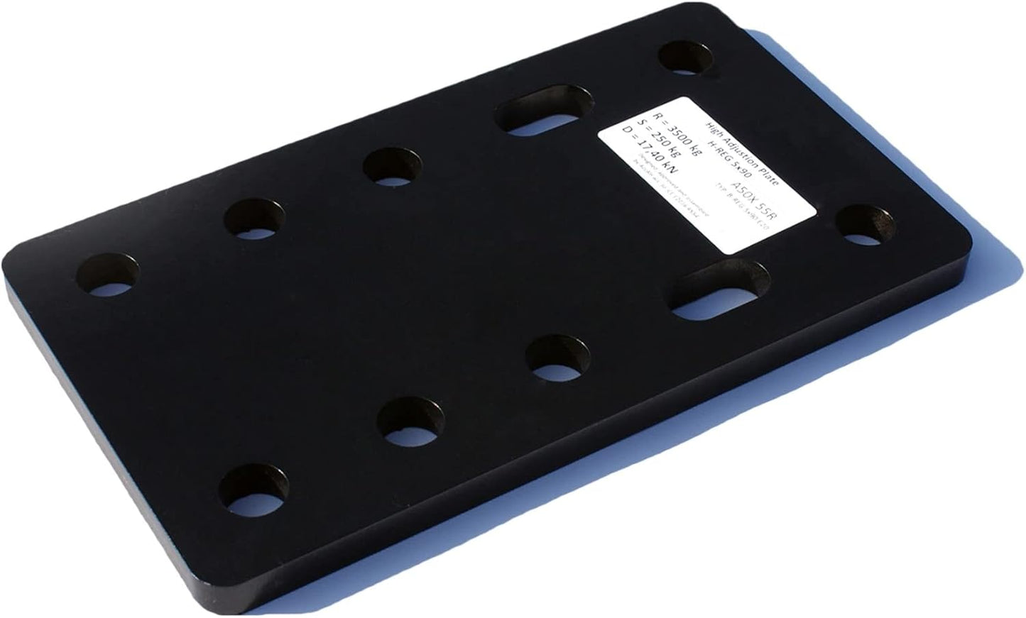 Adapterplatte zur Höhenverstellung für Anhängerkupplung, 5x45 mm ohne Schraubenset für 2 Loch 90mm AHK-Bock
