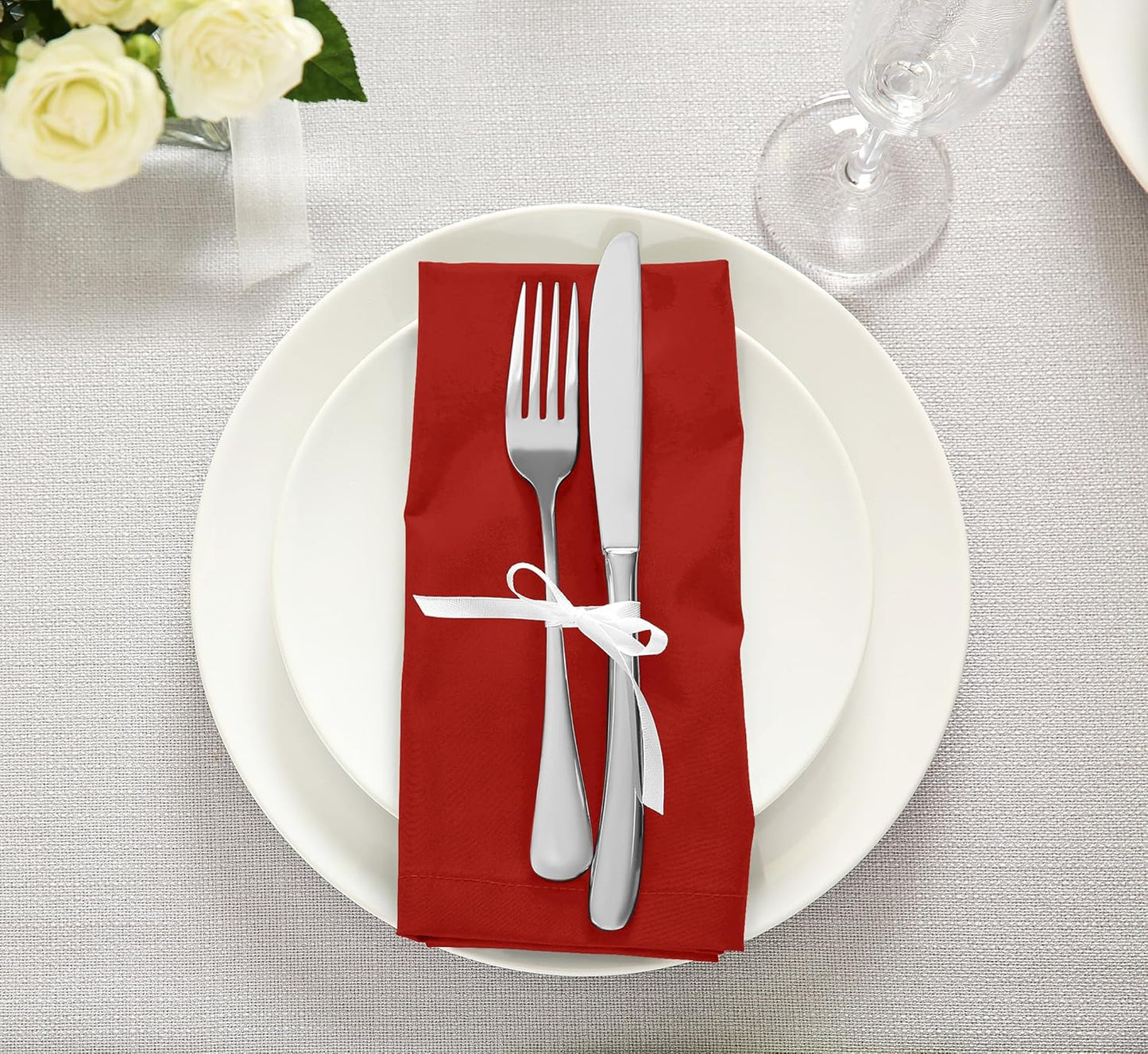 Stoffservietten-Set, 46 x 46 cm (12er Set) Rot