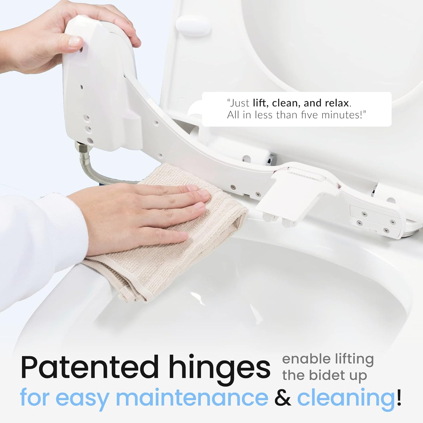 Mechanischer Bidet-Toilettenaufsatz mit Doppeldüsen, Rose Gold