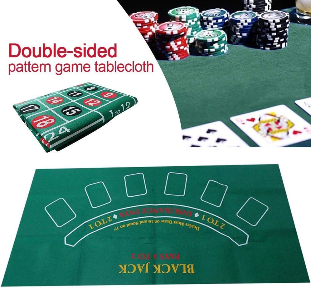 Tischdecke mit Blackjack- und Roulette-Muster