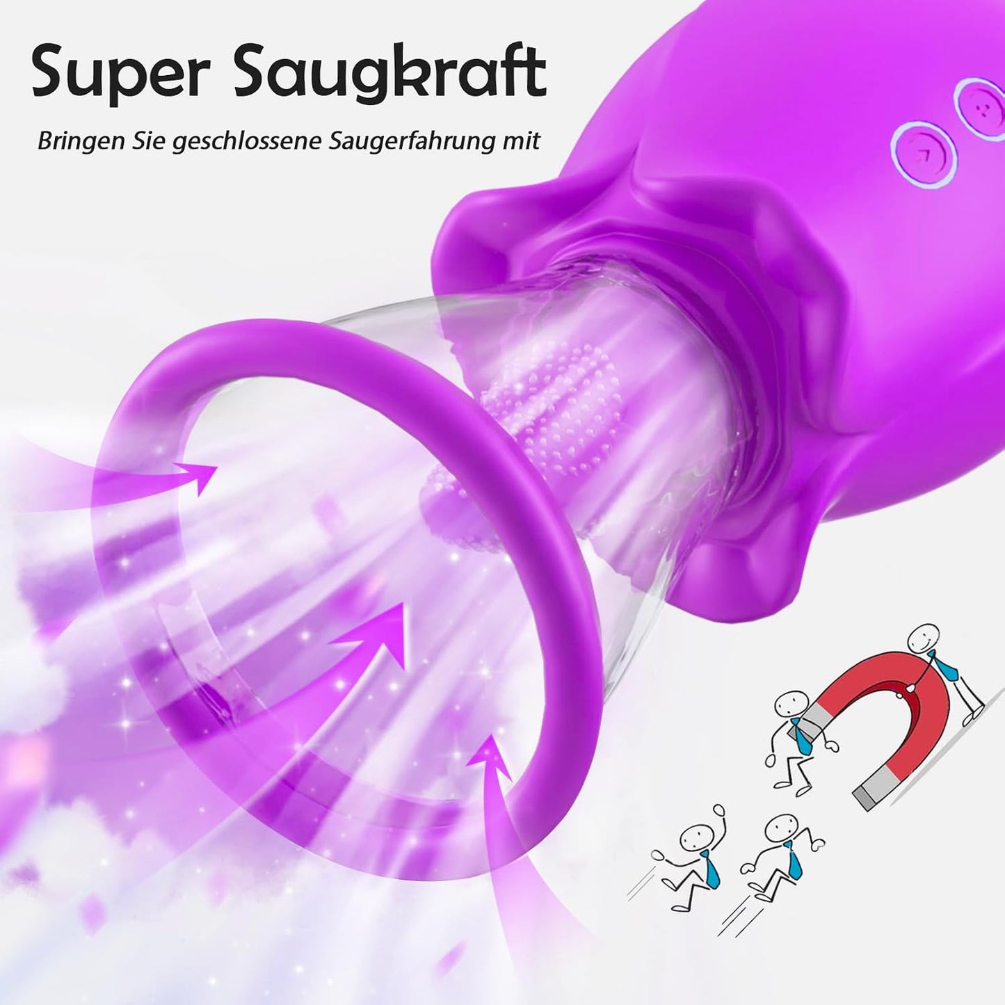Vibratorenset mit AI-Sync Vibration und Saugfunktion, Lila